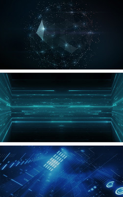 點線粒子科技感PPT背景圖片